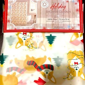 Corgi Holiday Shower Curtain